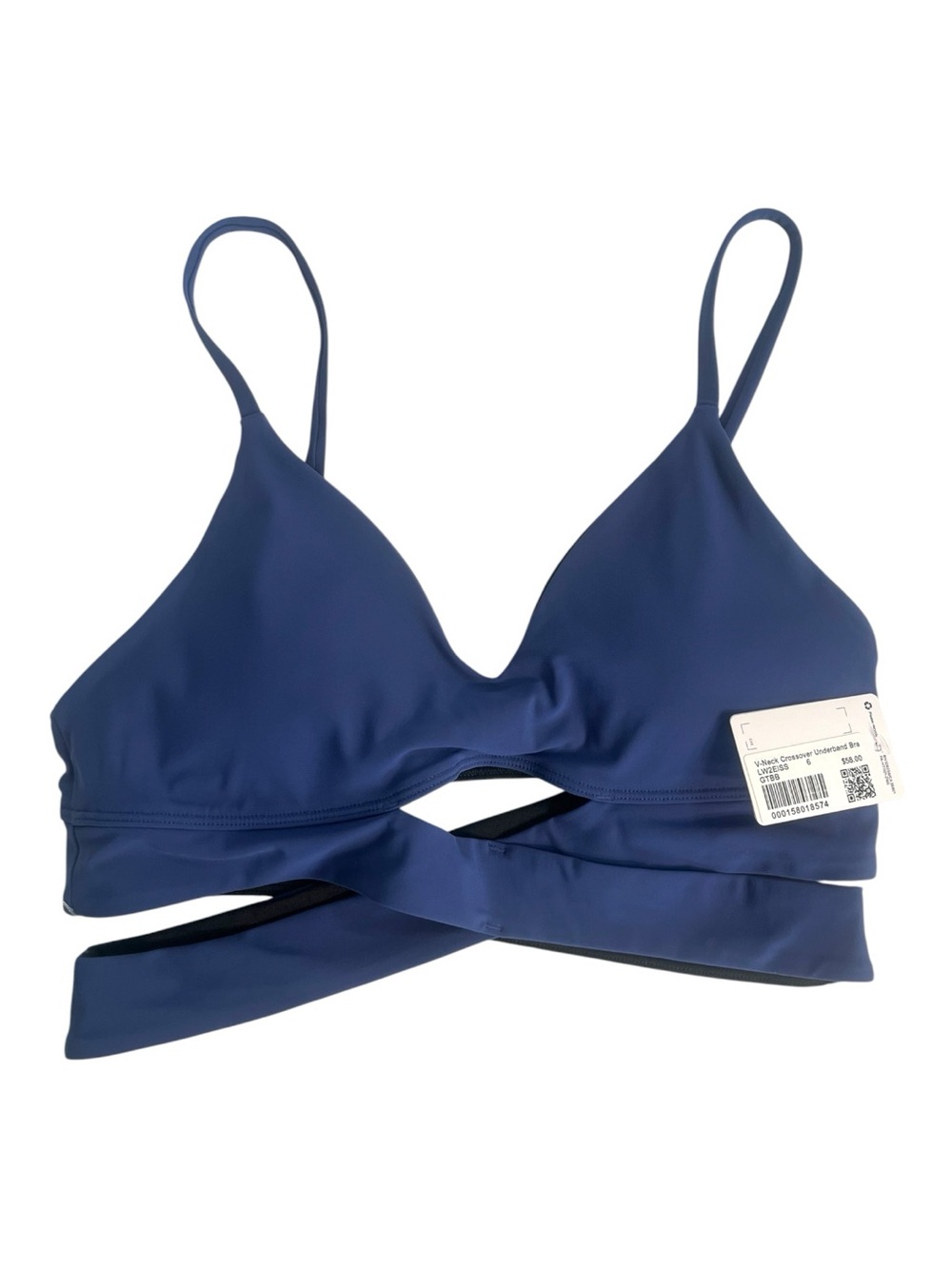 🌟 Lululemon V-Neck Crossover Underband Bra - NWT - Gatsby Blue - Size 6 💙